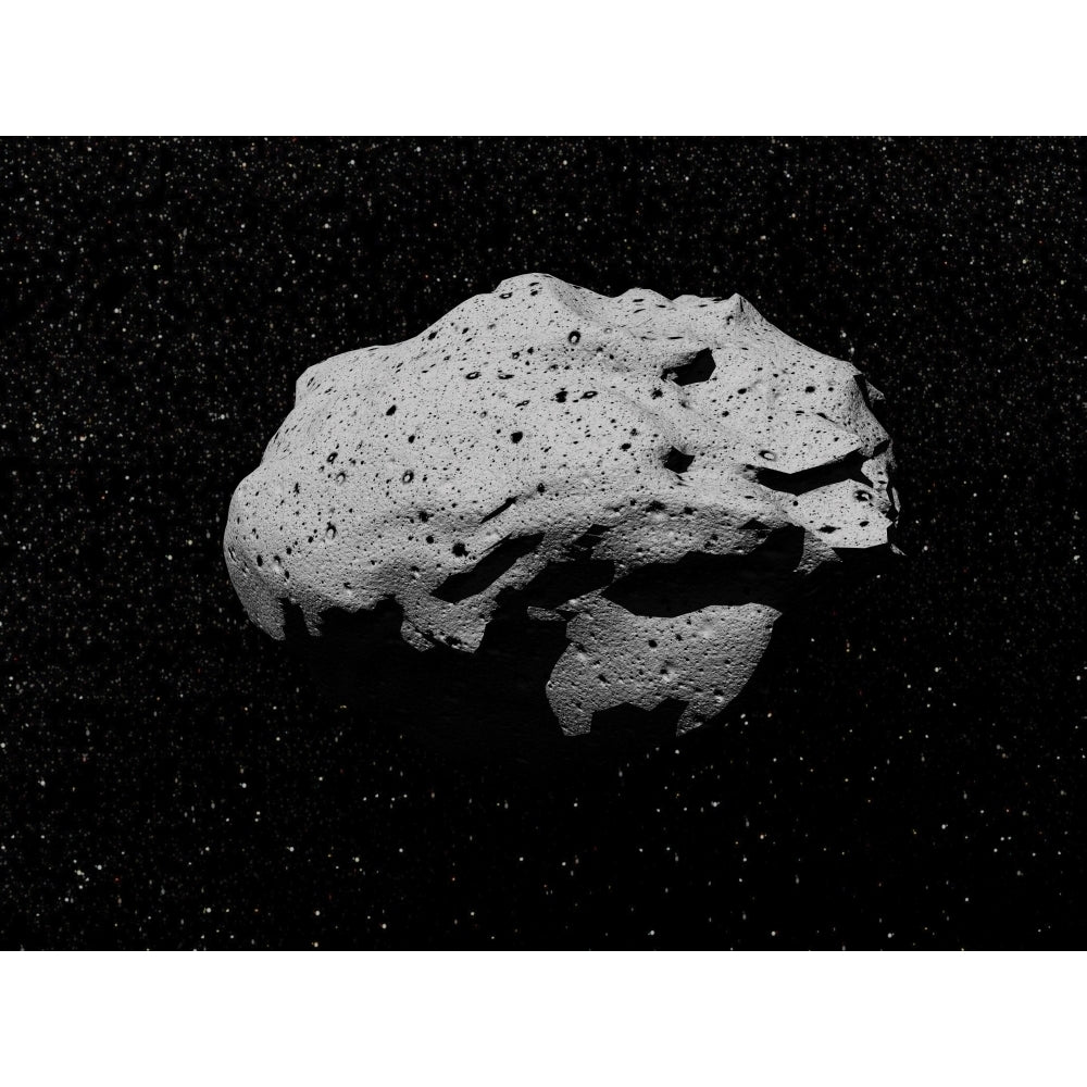 Illustration of an asteroid in outer space Poster Print Image 2