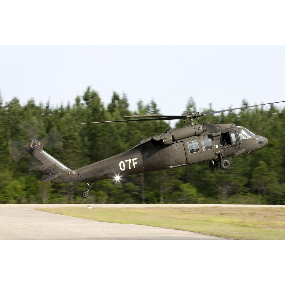 U.S. Army UH-60L Blackhawk helicopter landing at Florida Airport Poster Print Image 2