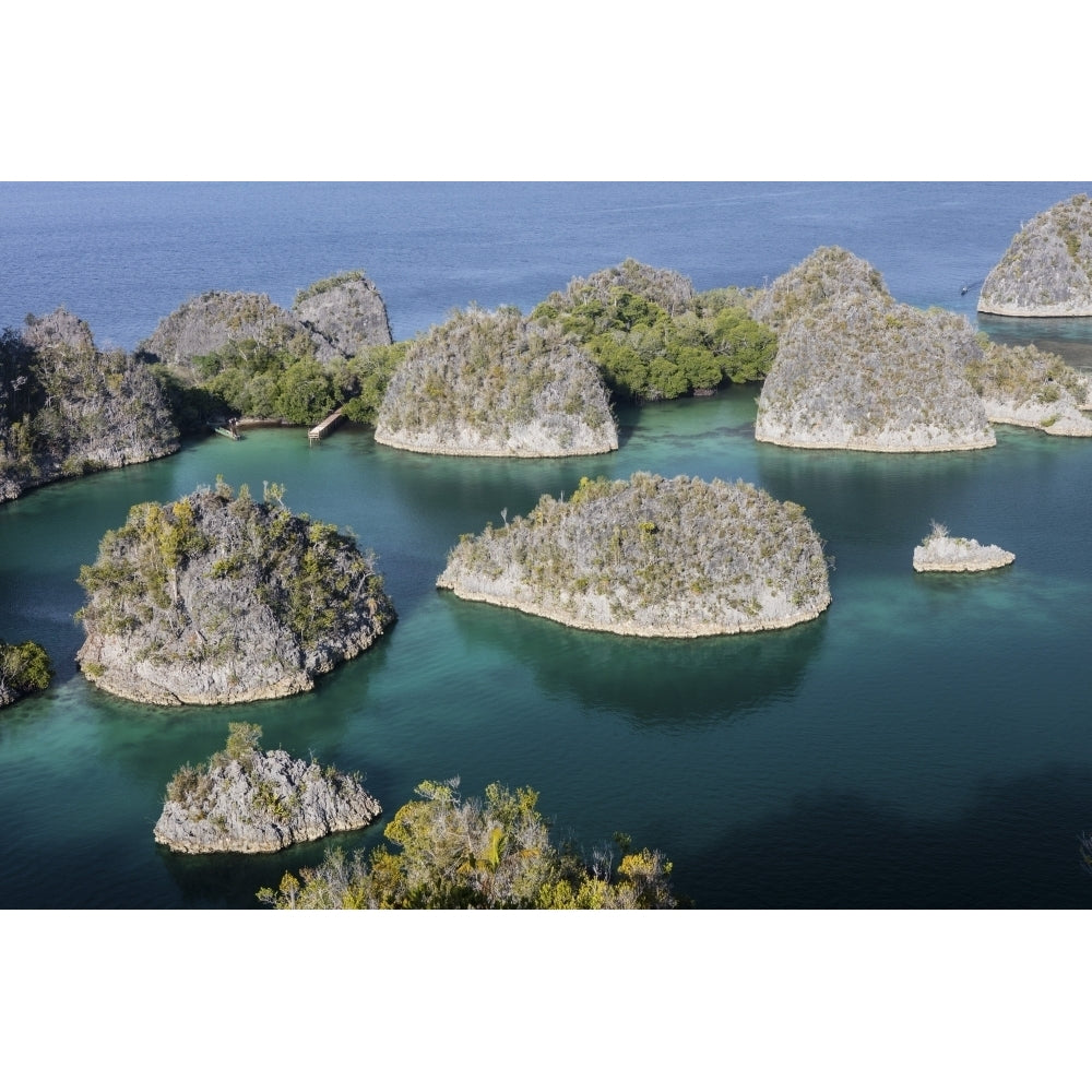 Limestone islands surround a beautiful lagoon in Raja Ampat Indonesia. Poster Print by Ethan Daniels/Stocktrek Images Image 2