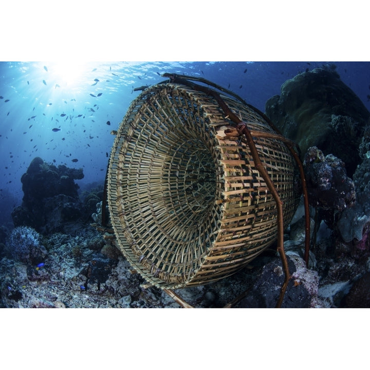 A traditional fish trap made out of bamboo in the waters off Indonesia Poster Print by Ethan Daniels/Stocktrek Images Image 2