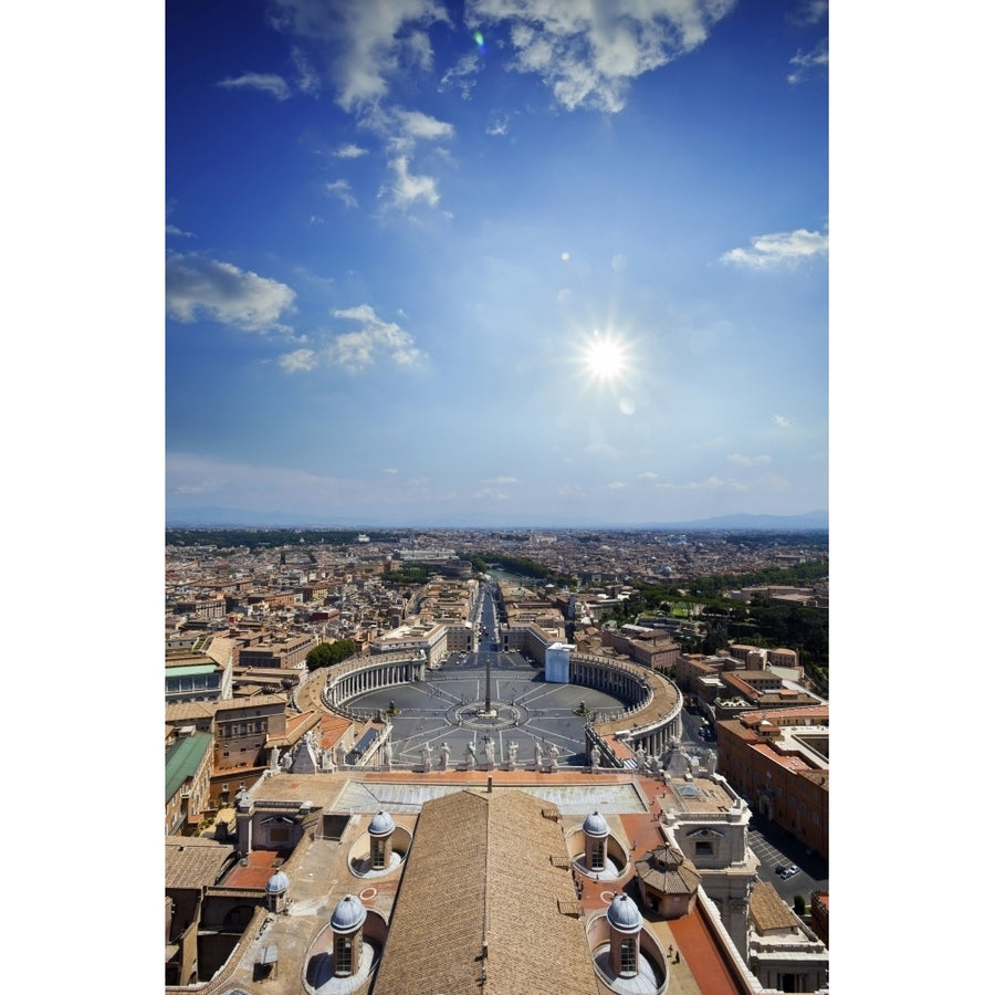 Aerial view of St Peters Square. Rome. Italy Poster Print Image 1