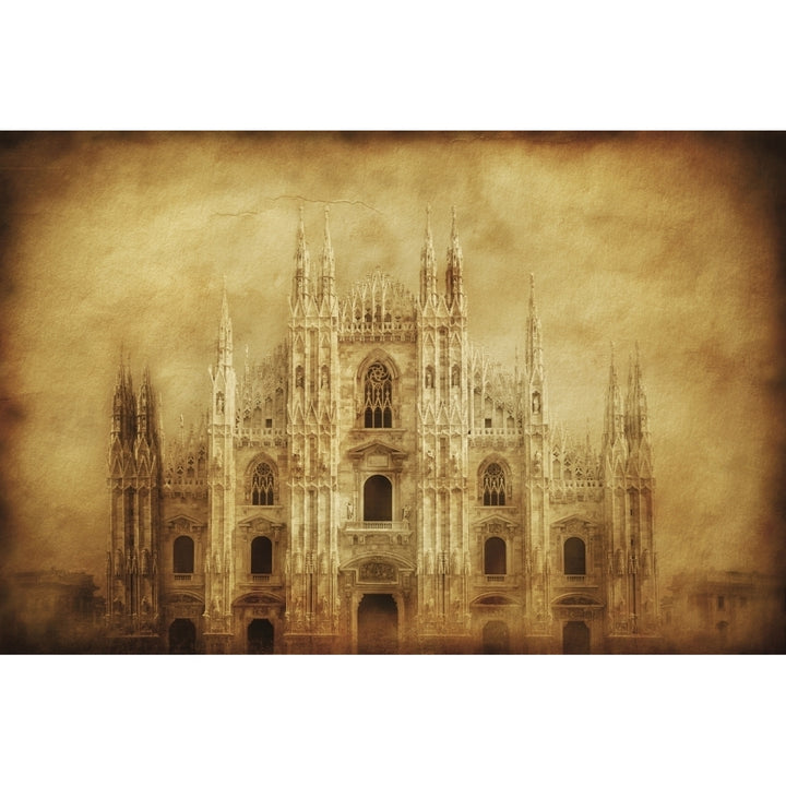 Vintage photo of Duomo di Milano Milan Italy Poster Print Image 1