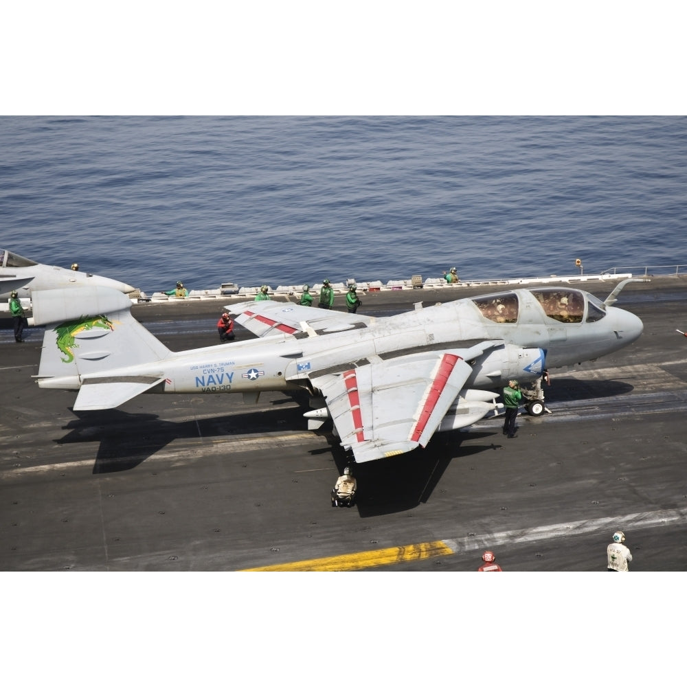 An EA-6B Prowler is ready to go from the flight deck of USS Harry S. Truman Poster Print Image 2