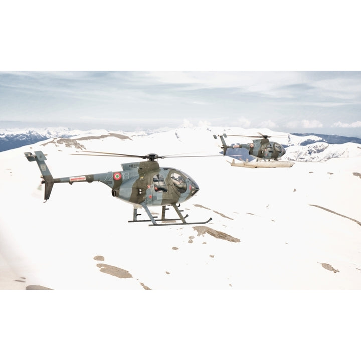 Two Breda Nardi NH-500 helicopters of the Italian Air Force over Frosinone Italy Poster Print Image 2