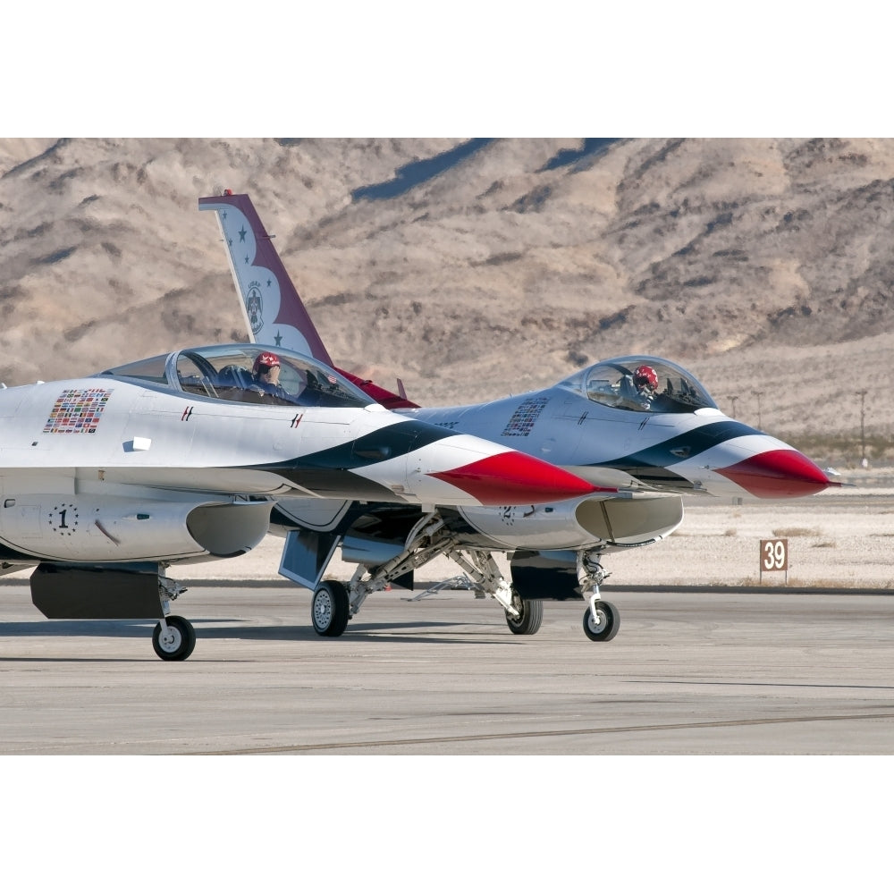 U.S. Air Force Thunderbirds on the ramp at Nellis Air Force Base Nevada Poster Print Image 1