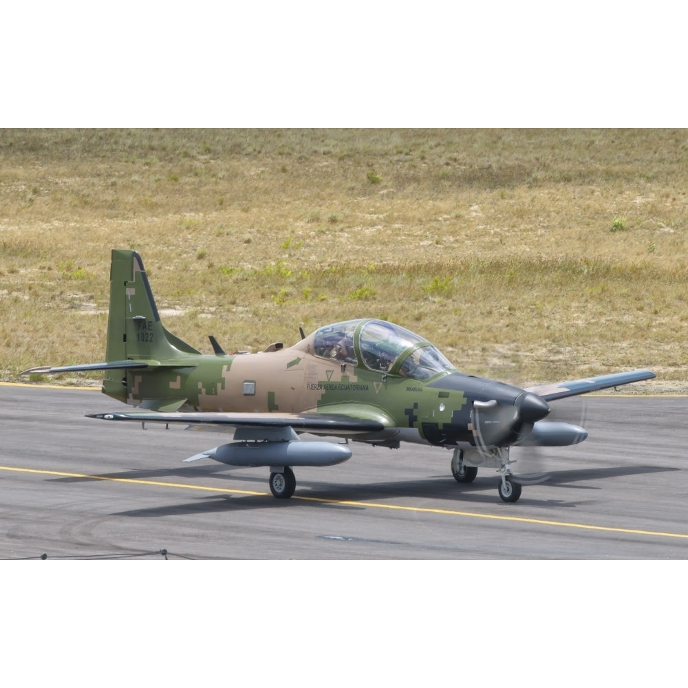 Ecuadorian Air Force EMB 314 Super Tucano at Natal Air Force Base Brazil Poster Print Image 1