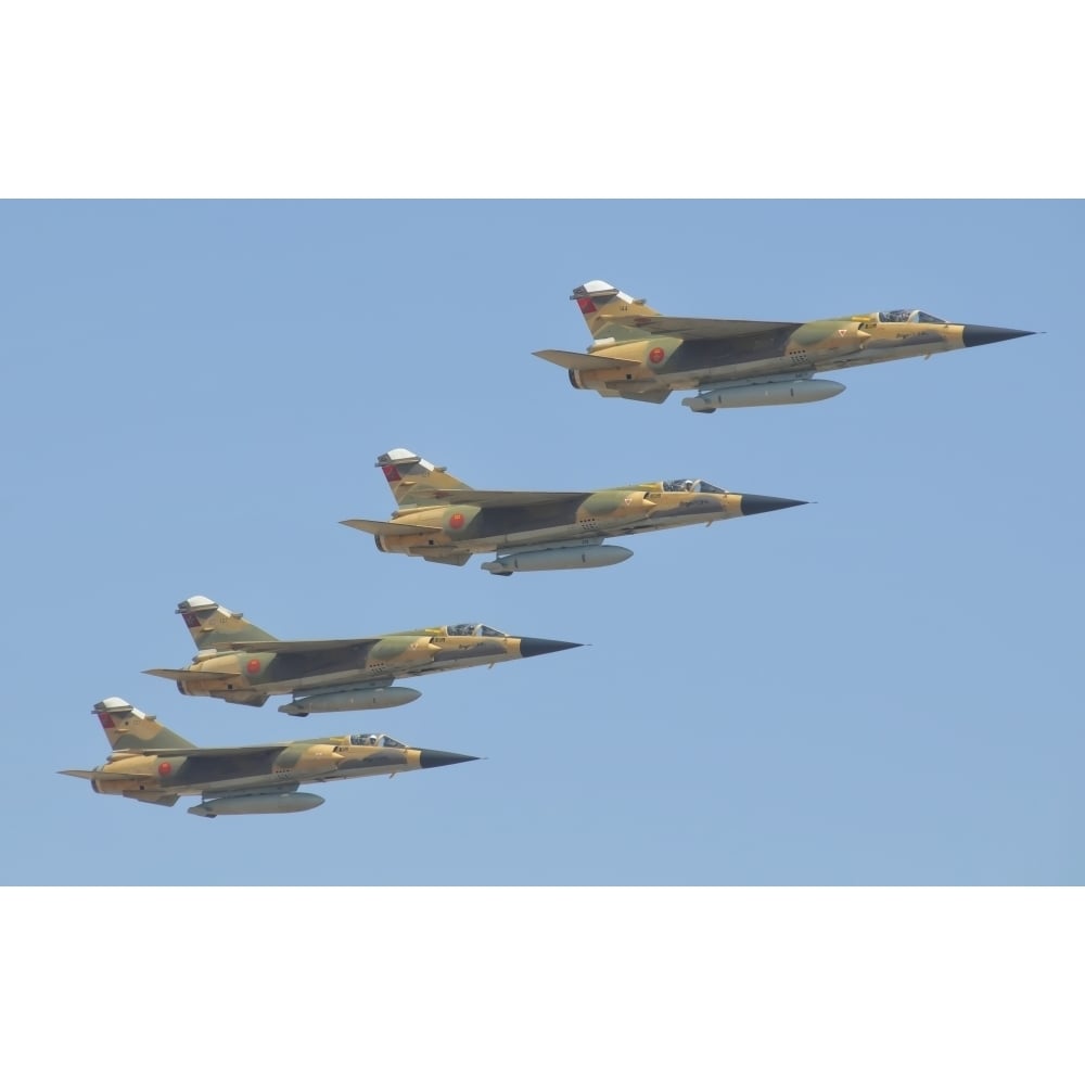 Royal Moroccan Air Force Mirage F1 planes flying above Morocco Poster Print Image 2