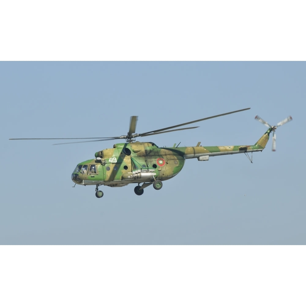 A Bulgarian Air Force Mi-8 helicopter in flight over Bulgaria Poster Print Image 1