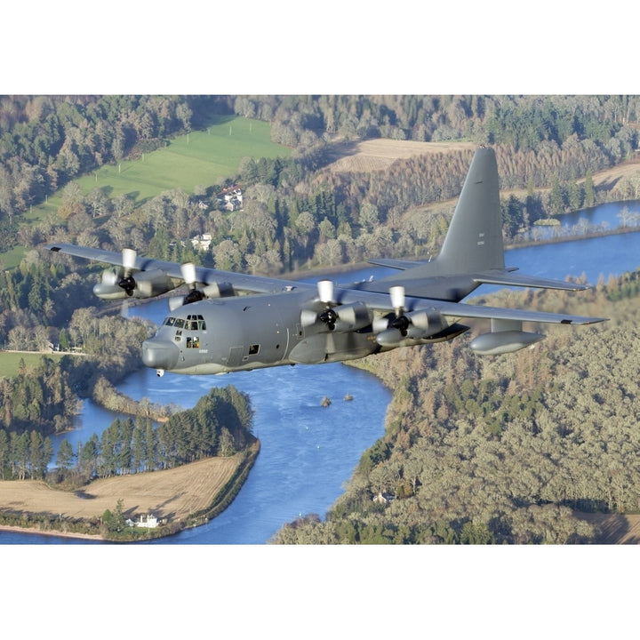 MC-130P Combat Shadow in flight over Scotland Poster Print Image 1