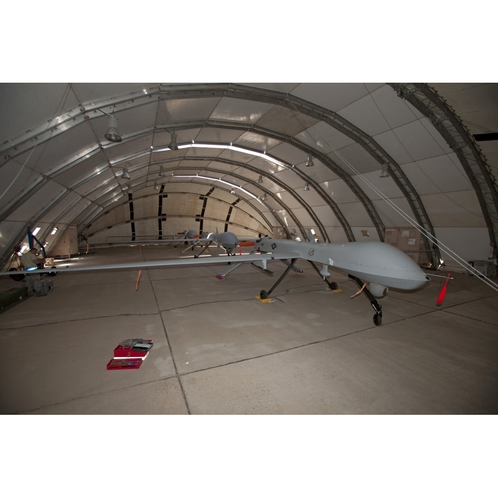 MQ-1 Predators in a shelter at Holloman Air Force Base Mexico Poster Print Image 1