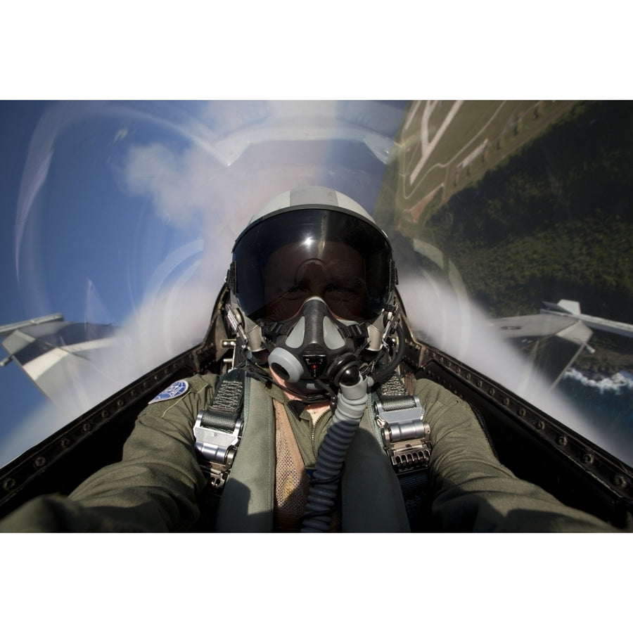 View from the cockpit of an F-16 Block 30 pulling Gs Poster Print Image 1