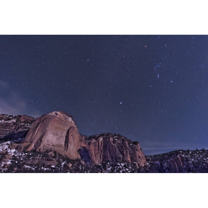 La Ventana arch with the Orion constellation rising above Poster Print Image 1