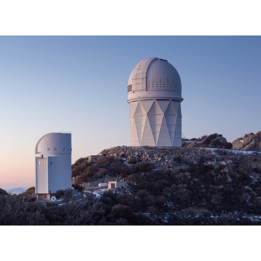 The Mayall Observatory sits atop Kitt Peak at sunset Arizona Poster Print Image 1