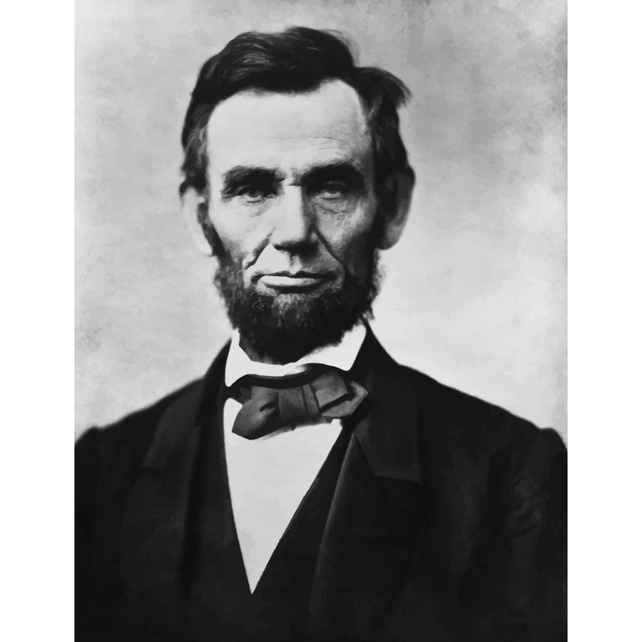 Digitally restored Civil War era vector photo of President Abraham Lincoln Poster Print Image 1