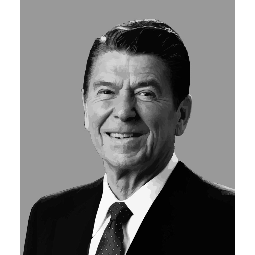 Vector portrait of Ronald Reagan Poster Print Image 2