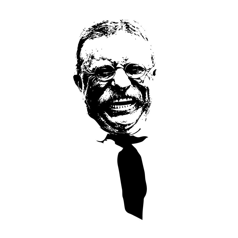 Vector artwork of Theodore Roosevelt smiling Poster Print Image 1