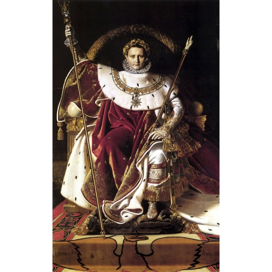 Digitally restored vector painting of Napoleon Bonaparte Poster Print Image 1