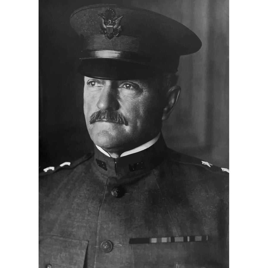 Digitally restored vector portrait of Major General John Pershing Poster Print Image 1