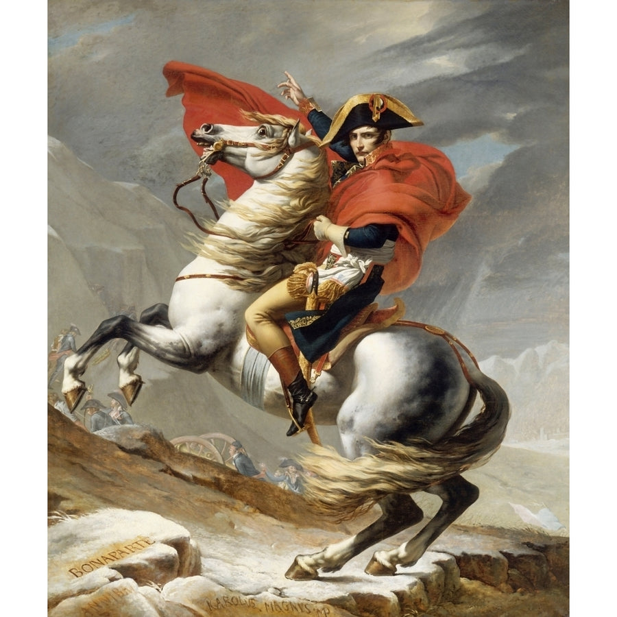 Digitally restored vector painting of Napoleon Bonaparte on his horse Poster Print Image 1