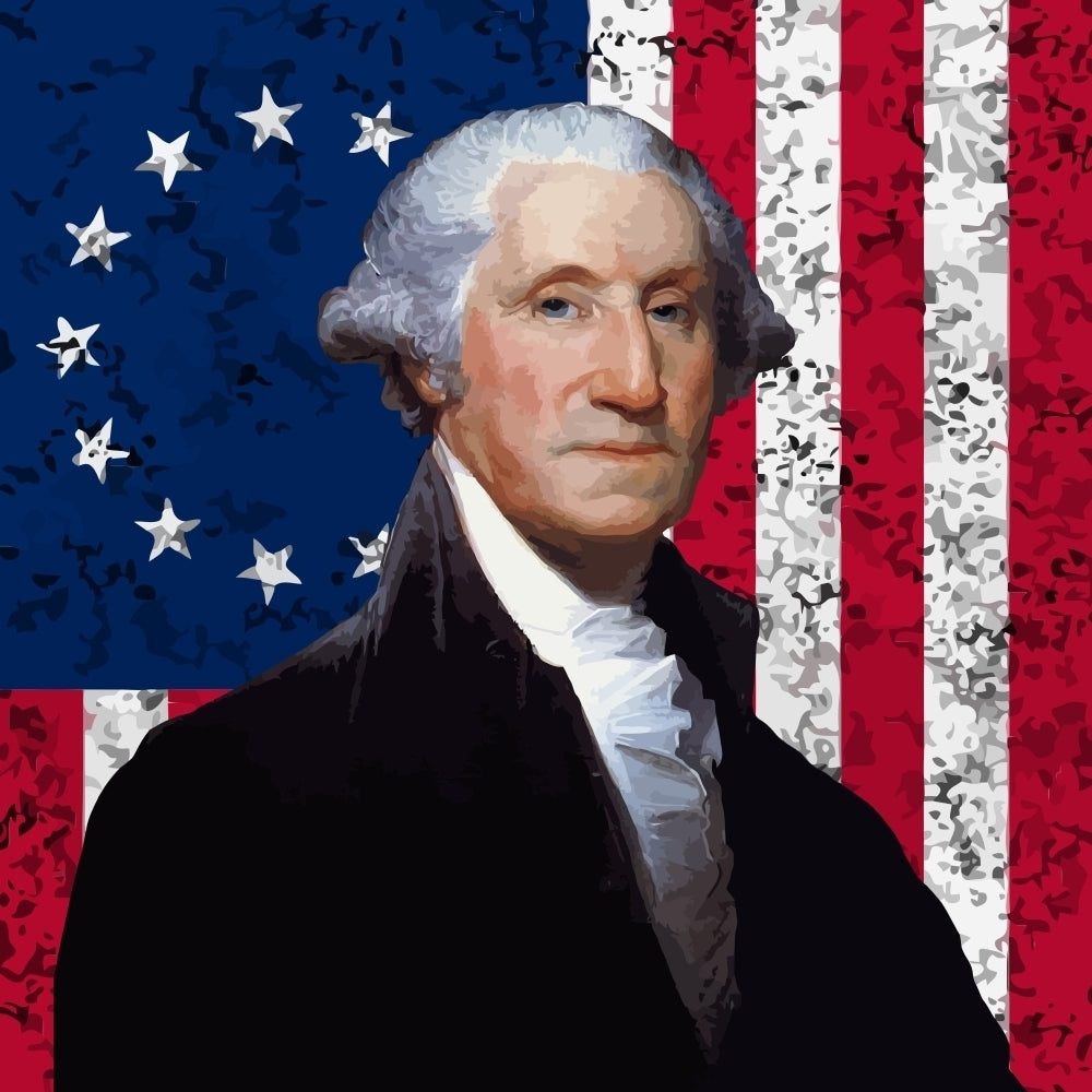 Digitally restored vector portrait of George Washington Poster Print Image 1