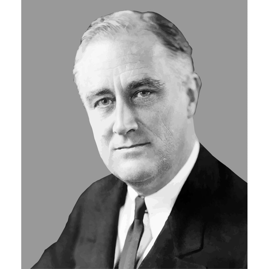 Digitally restored vector portrait of Franklin Delano Roosevelt Poster Print Image 1