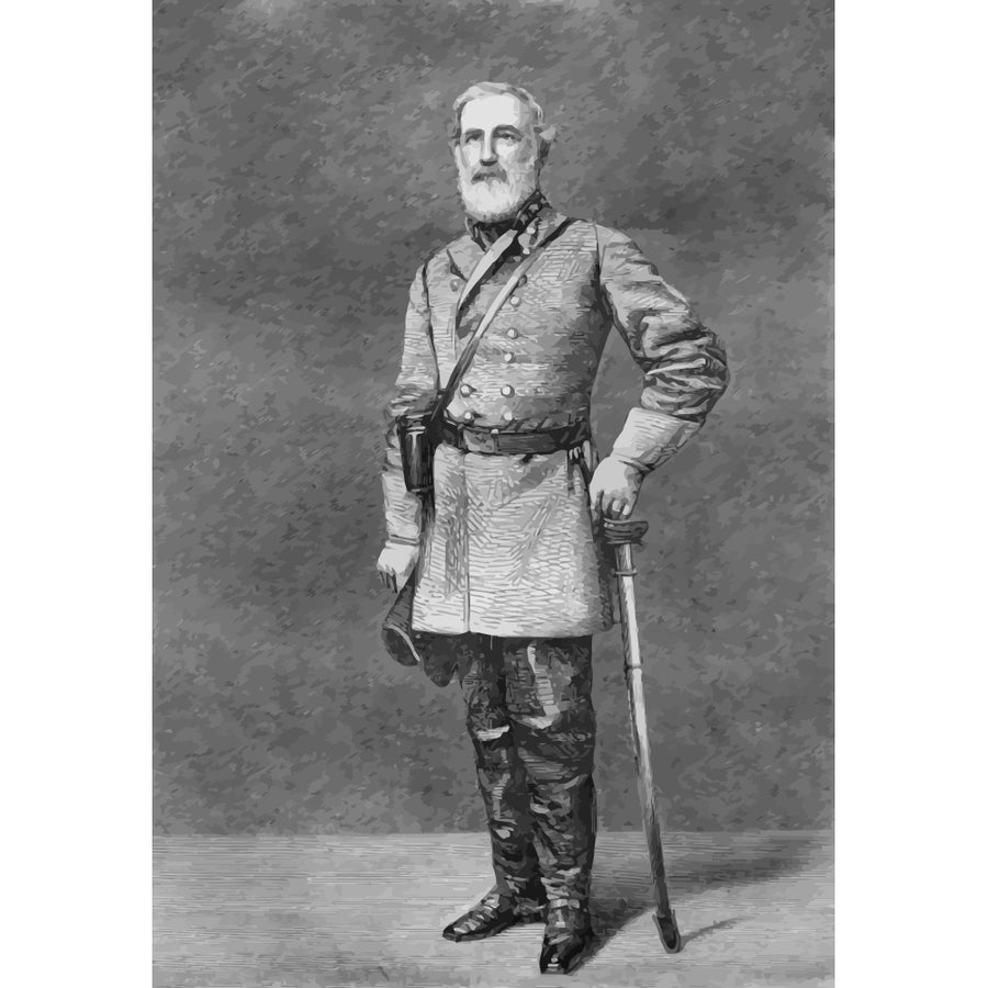 Digitally restored vector portrait of General Robert E. Lee Poster Print Image 1