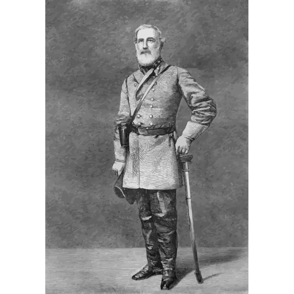 Digitally restored vector portrait of General Robert E. Lee Poster Print Image 2