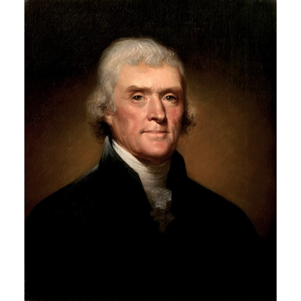 Digitally restored vector painting of President Thomas Jefferson Poster Print Image 1