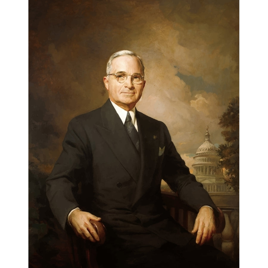 Digitally restored painting of Harry S. Truman Poster Print Image 1