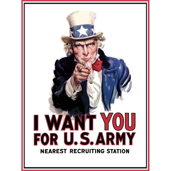 Uncle Sam vintage war poster Poster Print Image 1