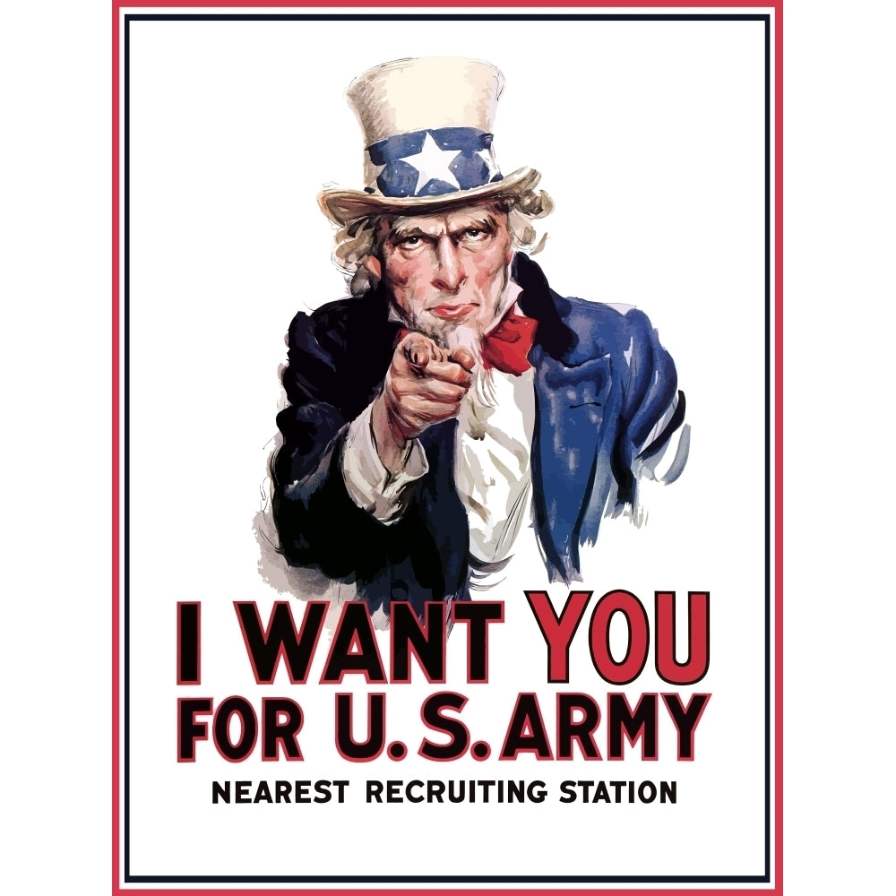 Uncle Sam vintage war poster Poster Print Image 2