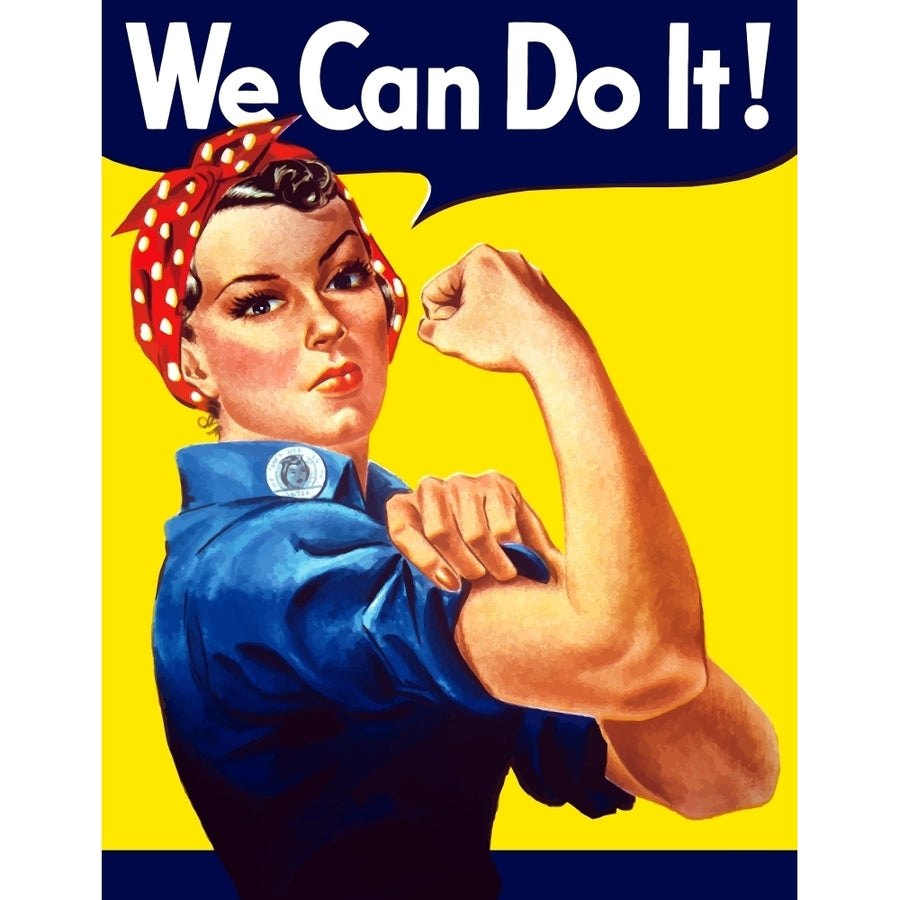 Rosie The Riveter vintage war poster from World War Two Poster Print Image 1