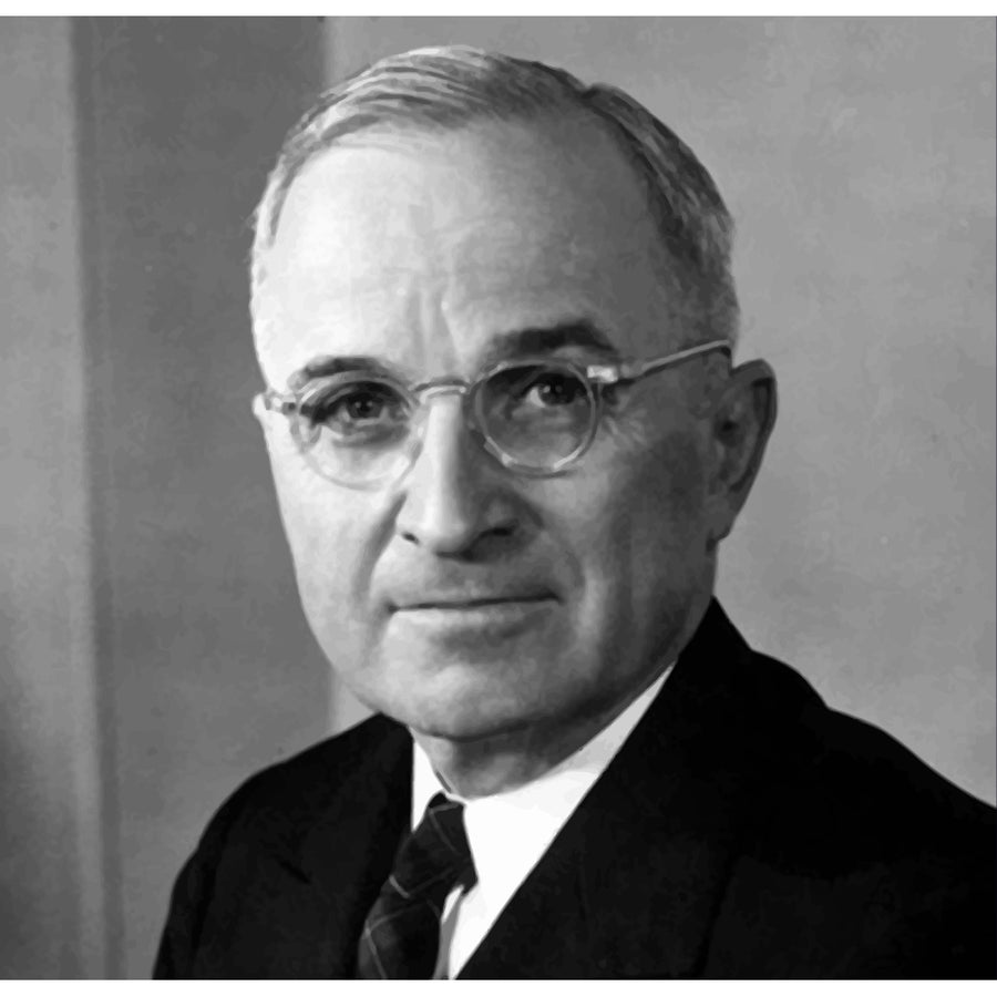 Digitally restored vector portrait of Harry S. Truman Poster Print Image 1