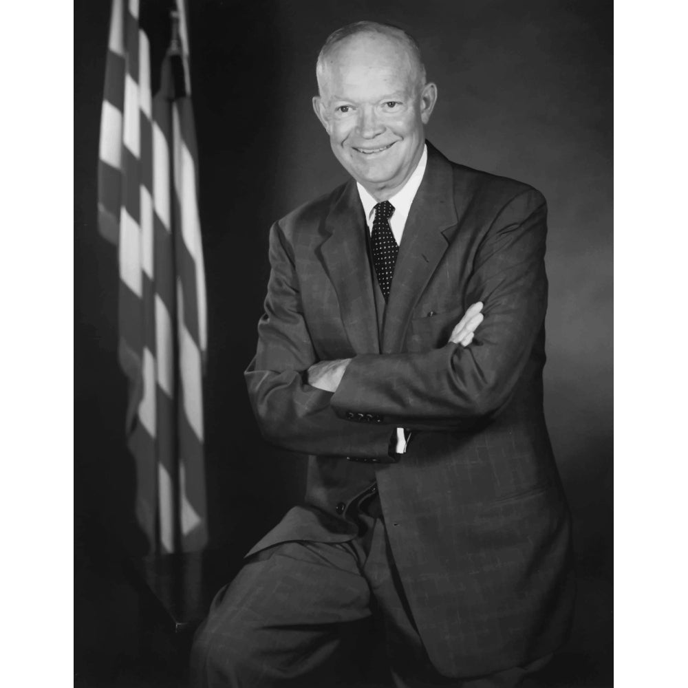 Digitally restored vector portrait of President Dwight D. Eisenhower Poster Print Image 2