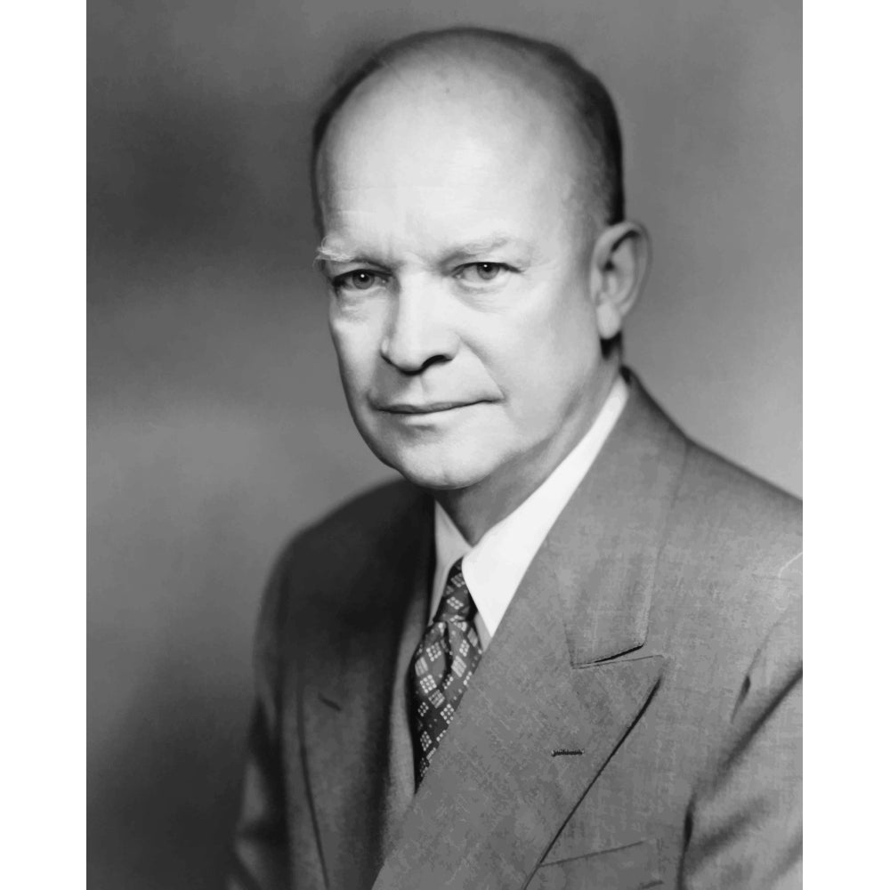 Digitally restored vector portrait of Dwight D. Eisenhower Poster Print Image 1