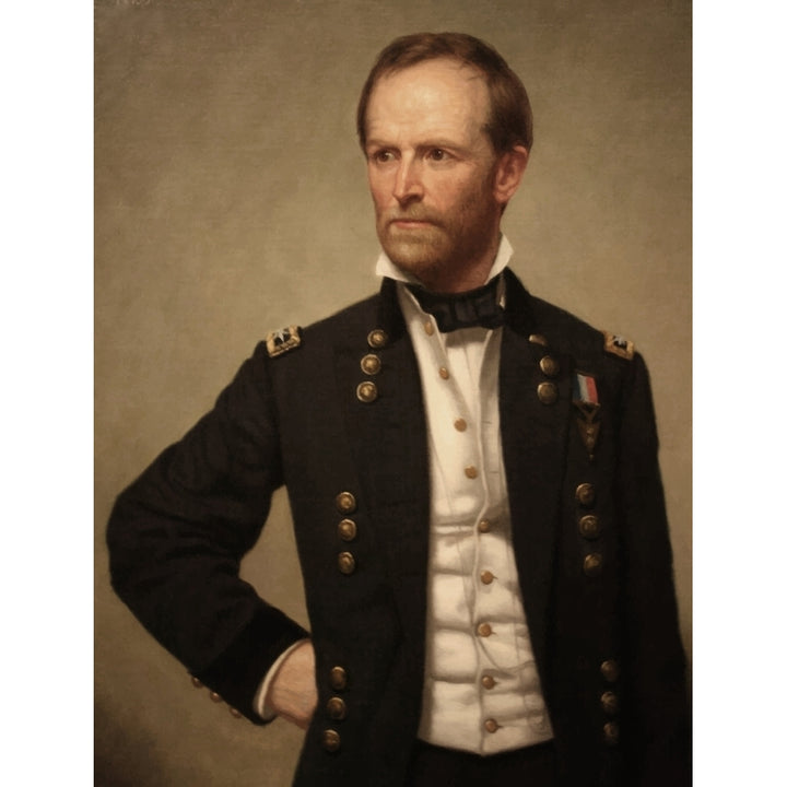 Digitally restored vector painting of Union Civil War General William Tecumseh Sherman Poster Print Image 2