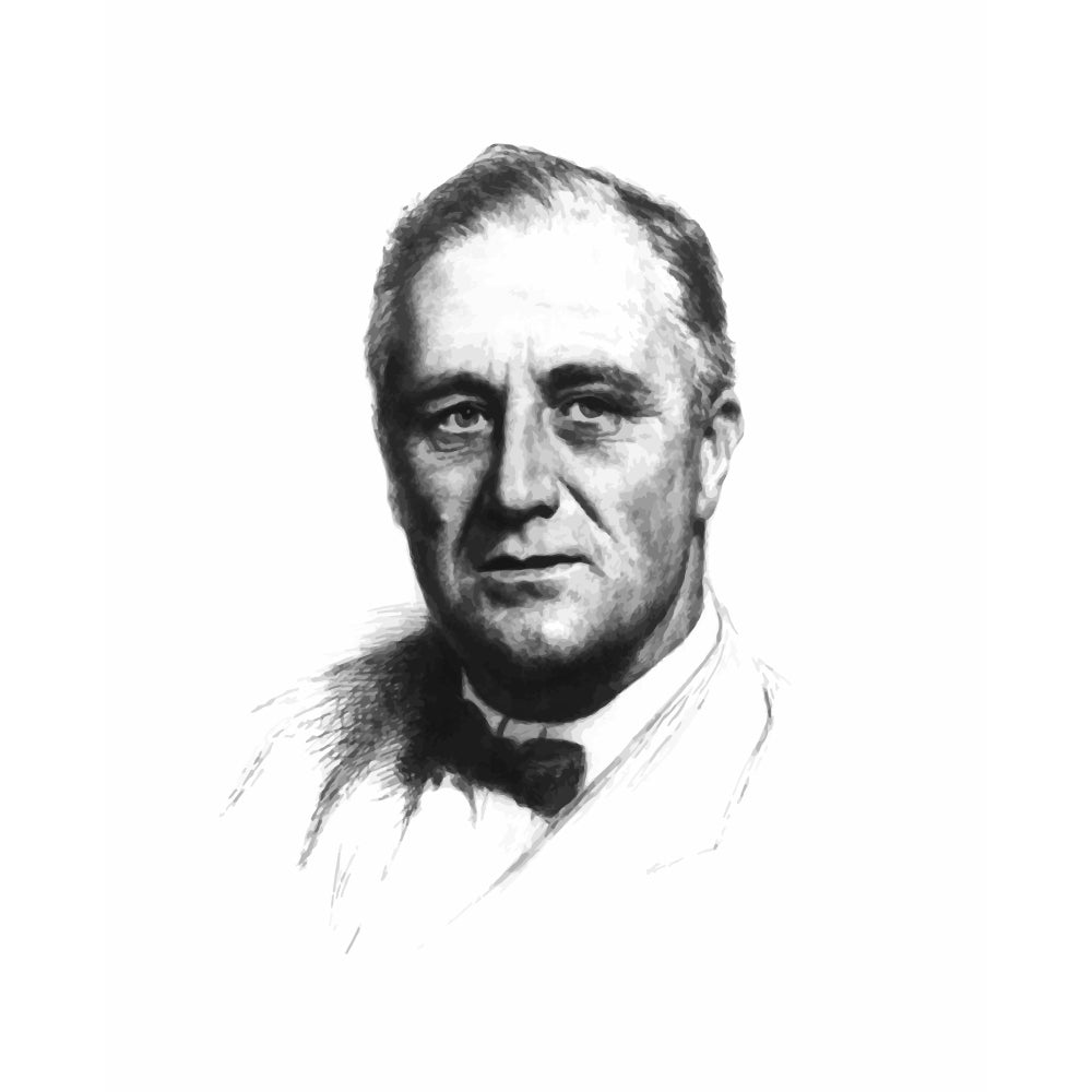 Vector sketch of Franklin Delano Roosevelt Poster Print Image 2