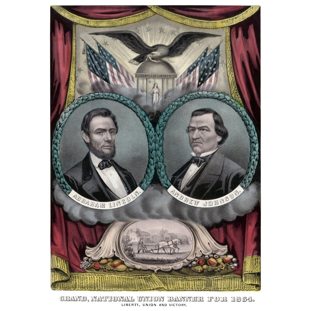 Digitally restored 1864 election banner Poster Print Image 2