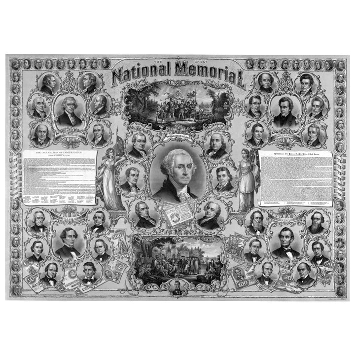 Digitally restored vintage print featuring great leaders from American history Poster Print Image 1