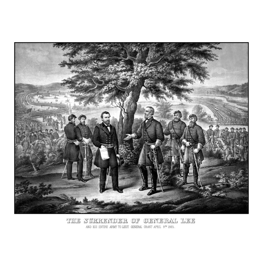 Civil War print showing the surrender of General Robert E. Lee to General Ulysses S. Grant Poster Print Image 1