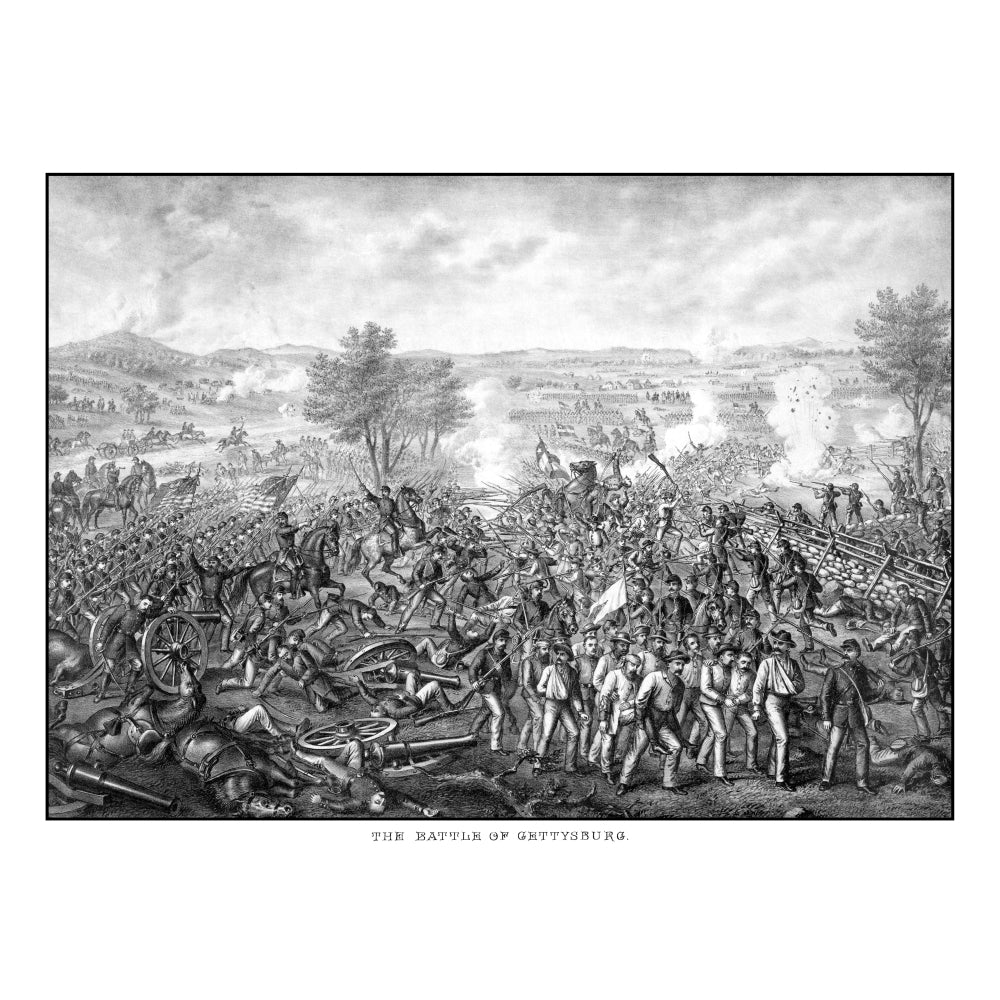 Vintage Civil War print featuring the Battle of Gettysburg Poster Print Image 2