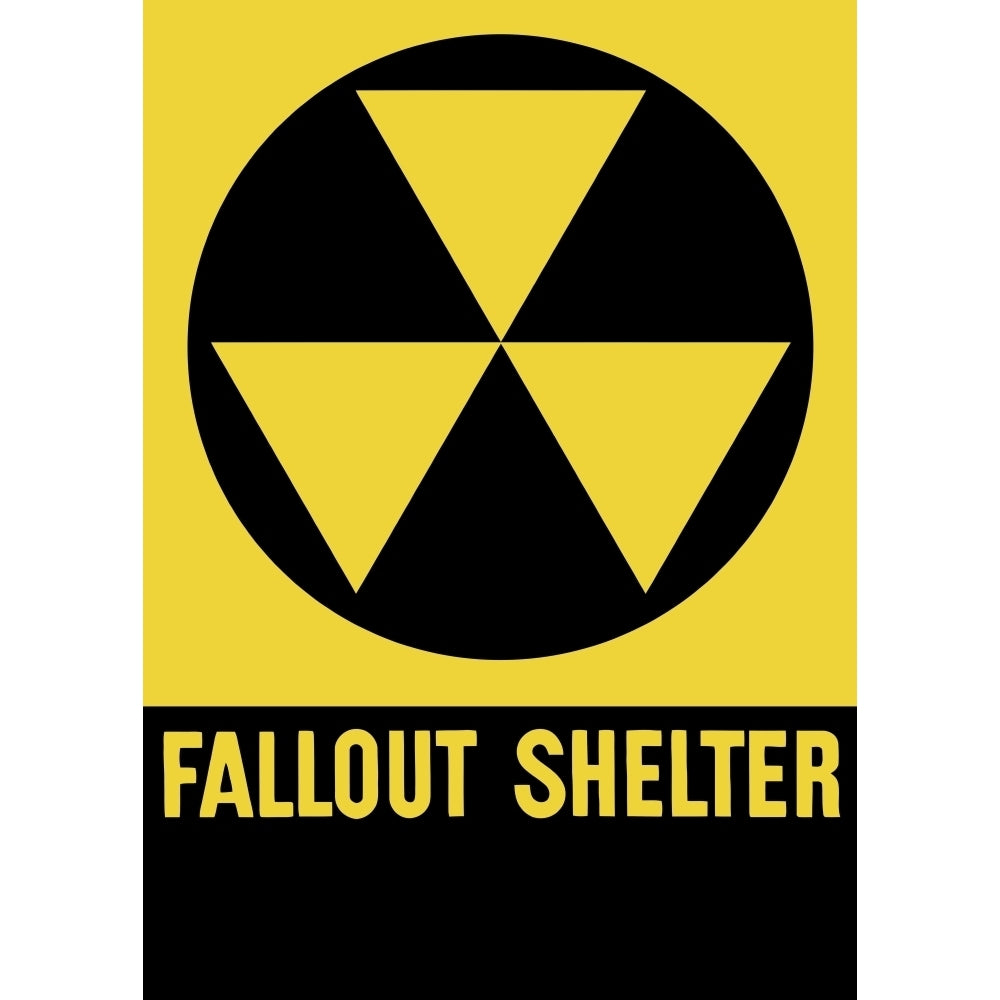 Cold War era fallout shelter sign Poster Print Image 1