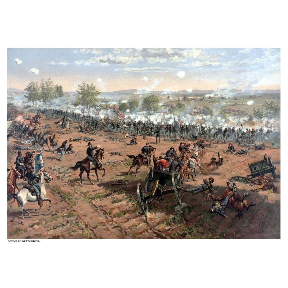 Vintage Civil War print of the Battle of Gettysburg Poster Print Image 1