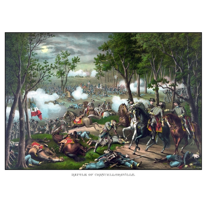 Vintage American Civil War print featuring The Battle of Chancellorsville Poster Print Image 2