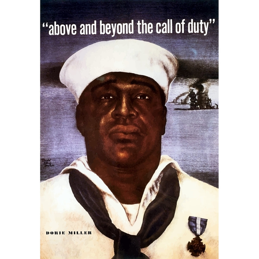 Digitally restored vector image of Doris Dorie Miller a cook in the U.S. Navy Poster Print Image 1