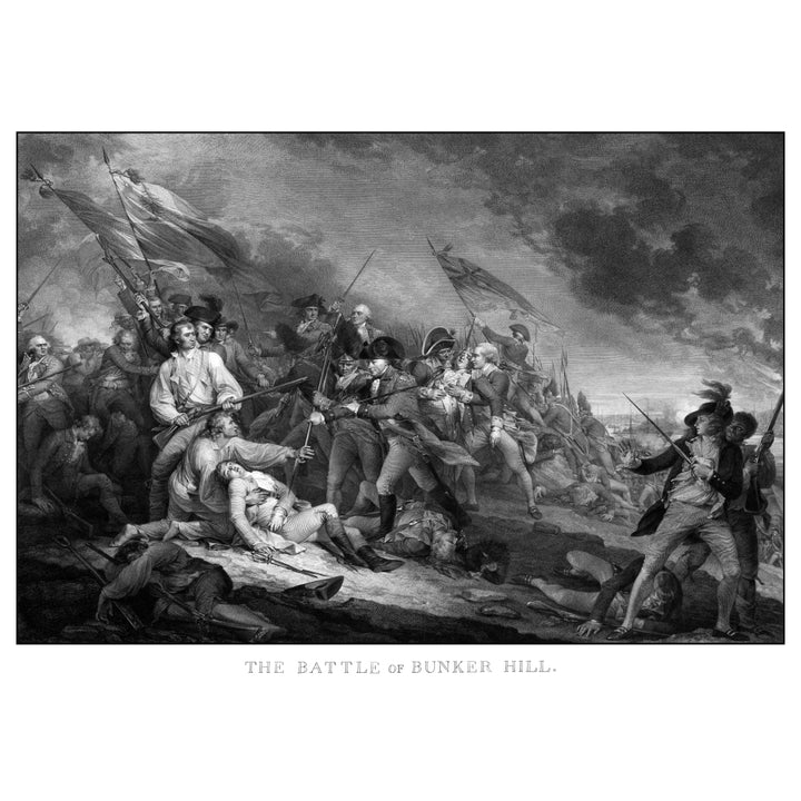 Vintage American Revolutionary War print of the Battle of Bunker Hill Poster Print Image 1