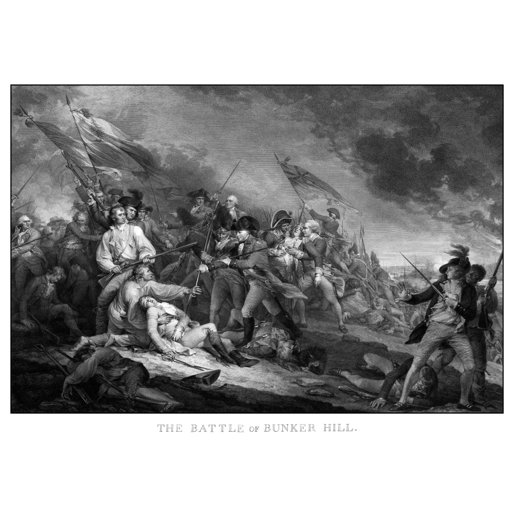 Vintage American Revolutionary War print of the Battle of Bunker Hill Poster Print Image 2