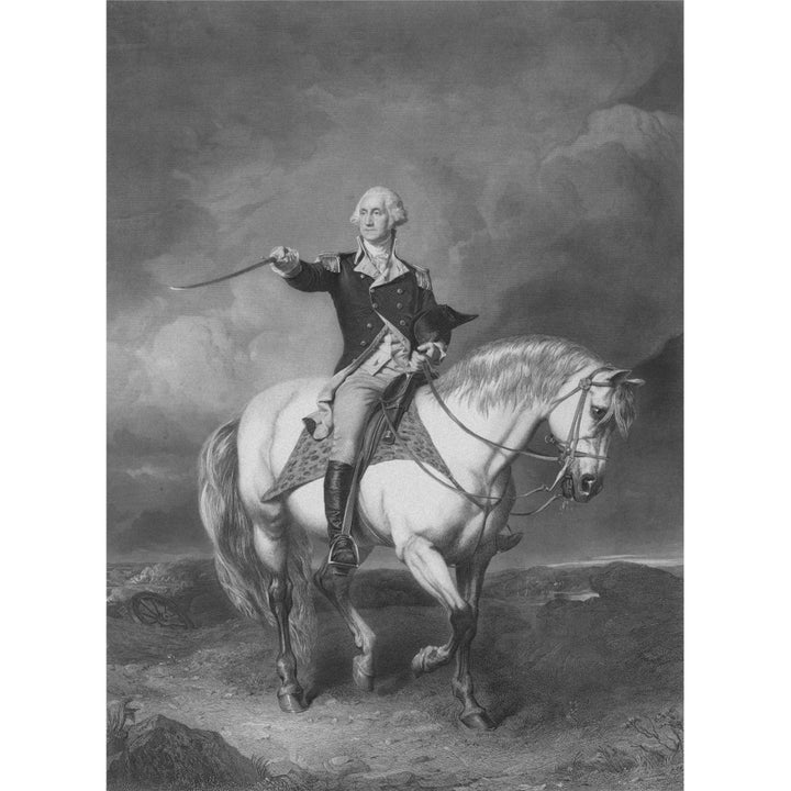 American Revolutionary War print of General George Washington on horseback Poster Print Image 2