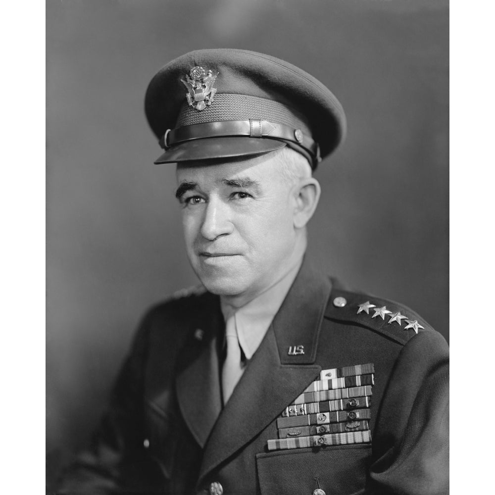 Vintage World War II photo of Four Star General Omar Bradley Poster Print Image 1