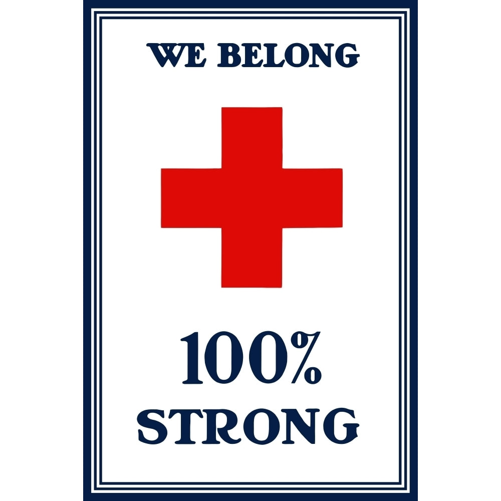 Vintage World War I poster of a large red cross Poster Print Image 2